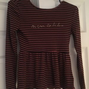 Urban Outfitters striped peplum top